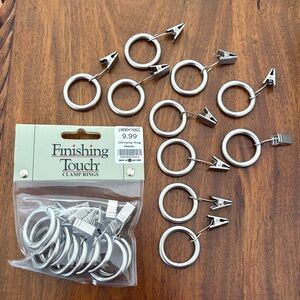 Finishing touch Curtain Clamp Rings pewter NEW